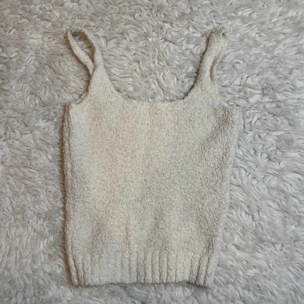 Skims Cozy Knit‎ Top Women XXS/XS Bone Excellent Boucle Sleeveless Scoop Neck - Picture 2 of 5